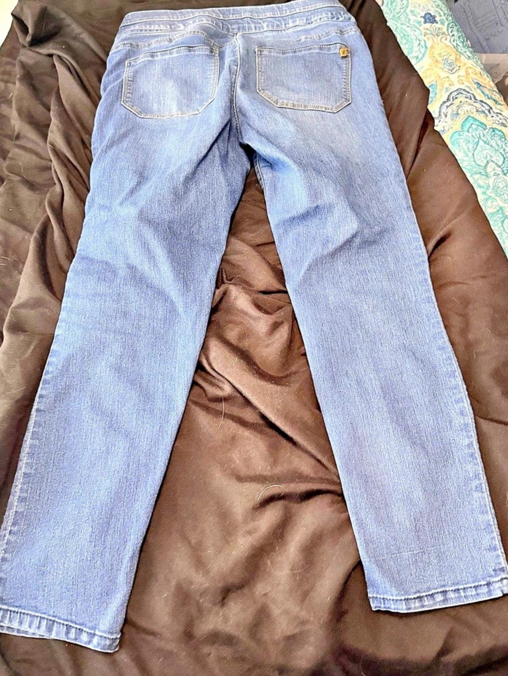 Democracy Ab-Tech Pull-On Jeans Straight Leg Jeans Blue Waist 10